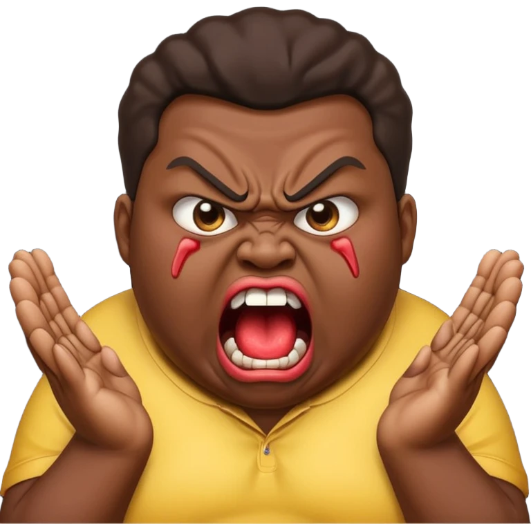 gum tsion emoji very not nice rude shouting ragebaiter fat ugly fat  black emoji