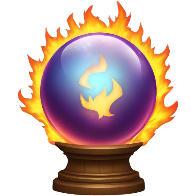 Crystal ball on fire emoji