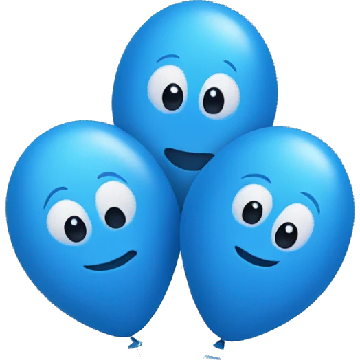 2 blue balloons emoji