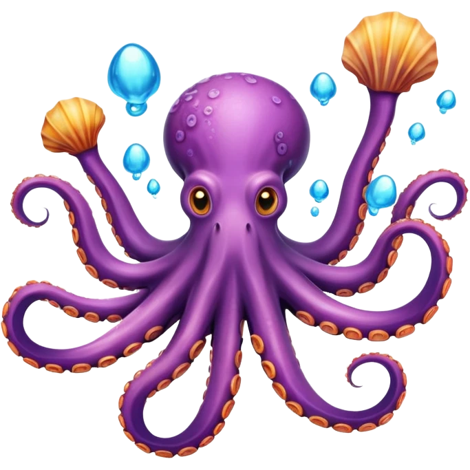 Octopus juggling seashells emoji