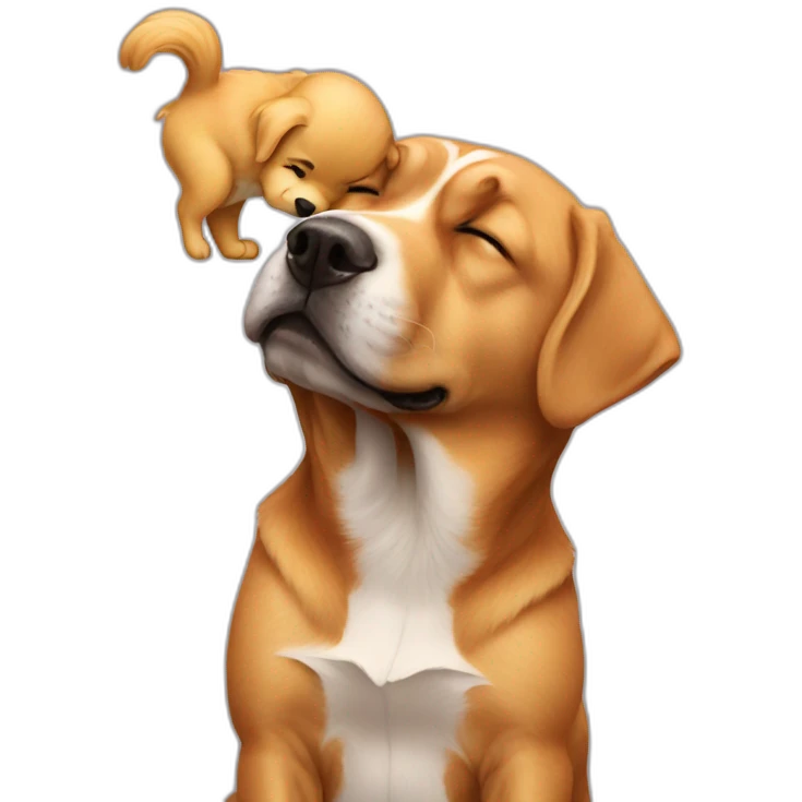 trump kissing a dog emoji