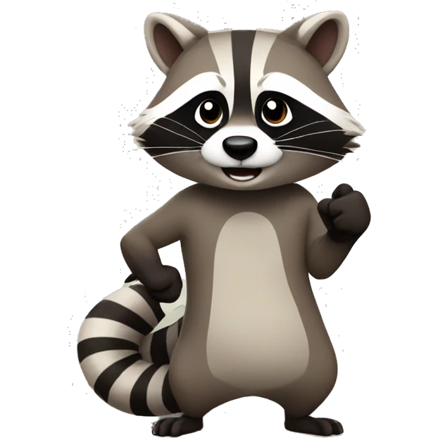 Raccoon points his thumbs up 👍 emoji