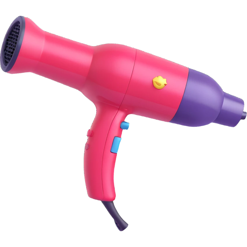 blow dryer with sparkles, 3D emoji style emoji