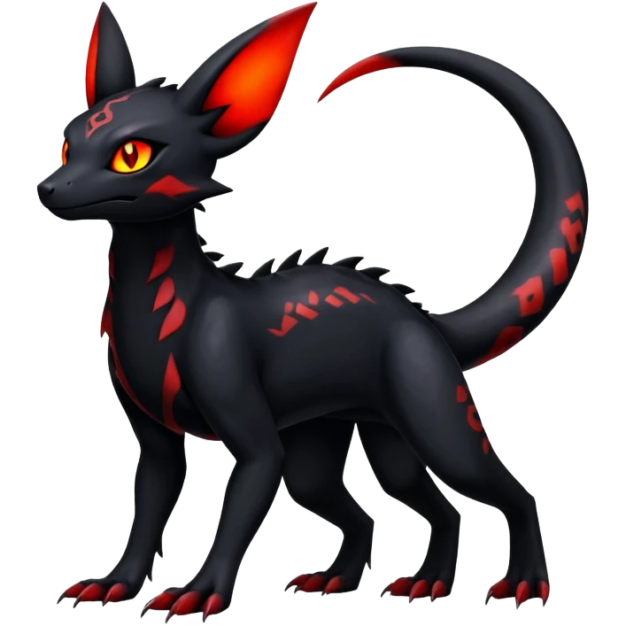 Dark Edgy Salandit-Umbreon-Fakémon-hybrid-creature (full body)  emoji