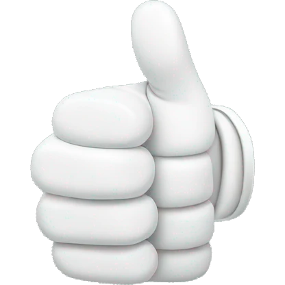 Five finger Thumbs up with white glove on  emoji