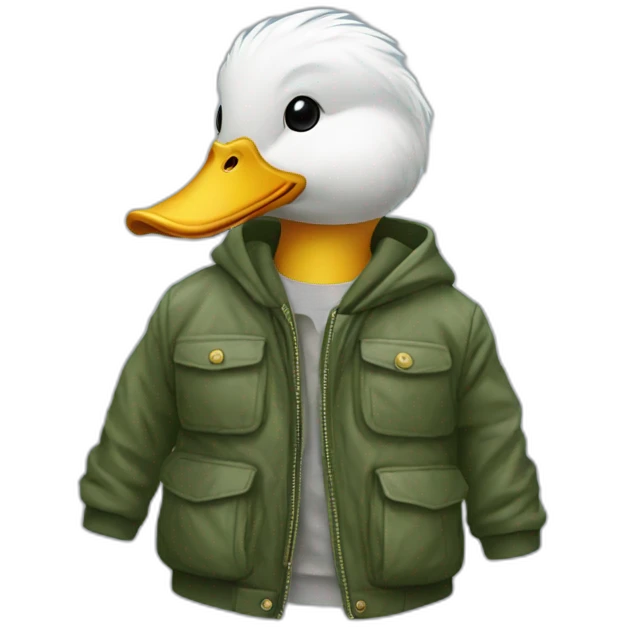 Duck wearing a jacket emoji