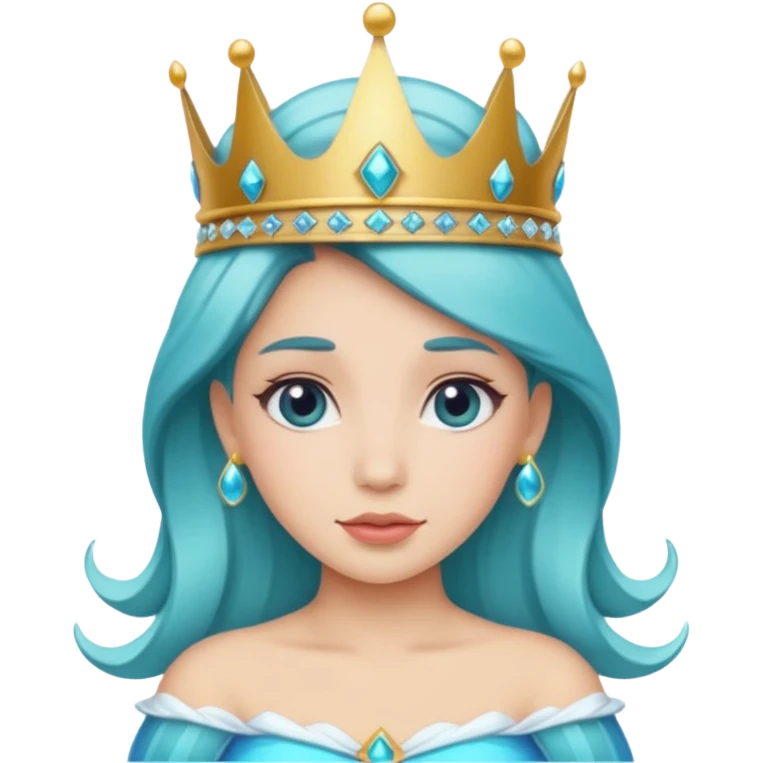 aqua princess, bold, crown emoji