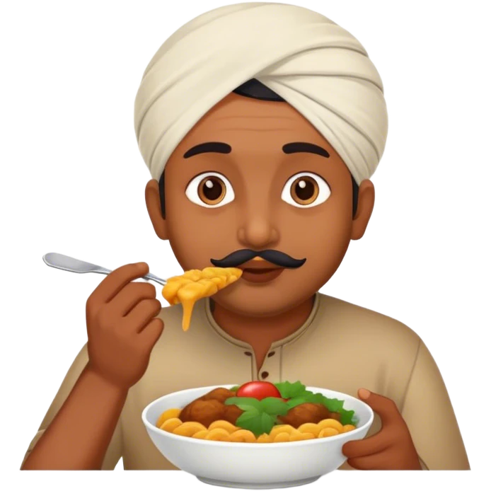 indian man eating food emoji