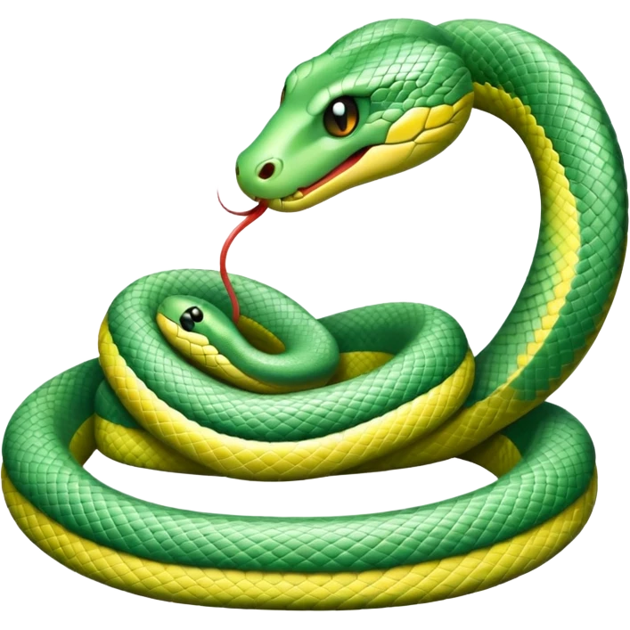 A pastel green snake emoji