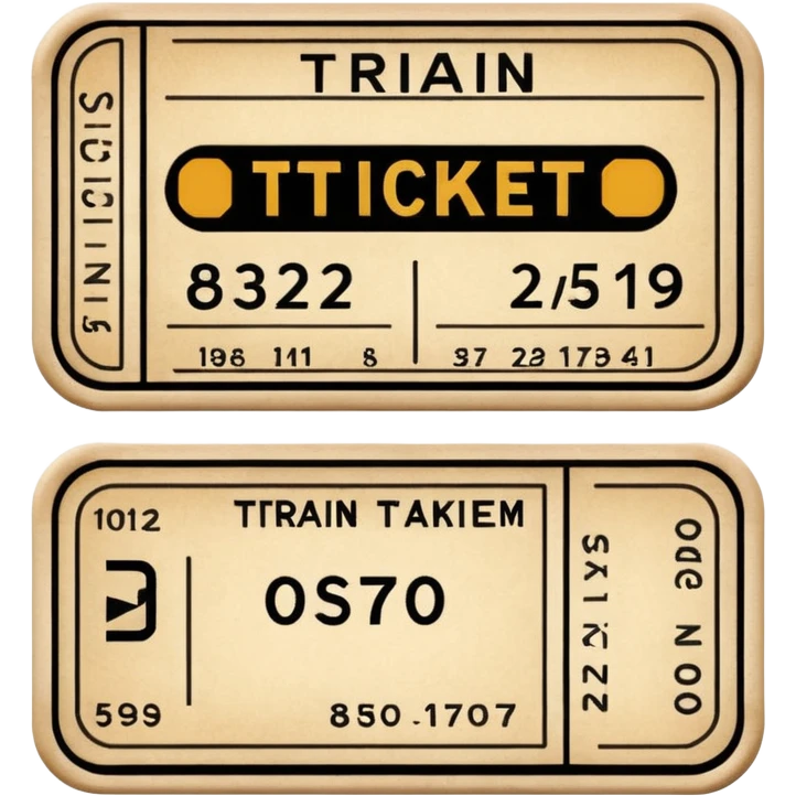 simple train ticket emoji
