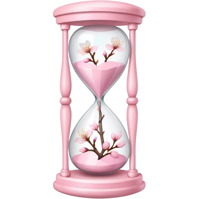Pink pastel and white Cherry Blossom hourglass emoji