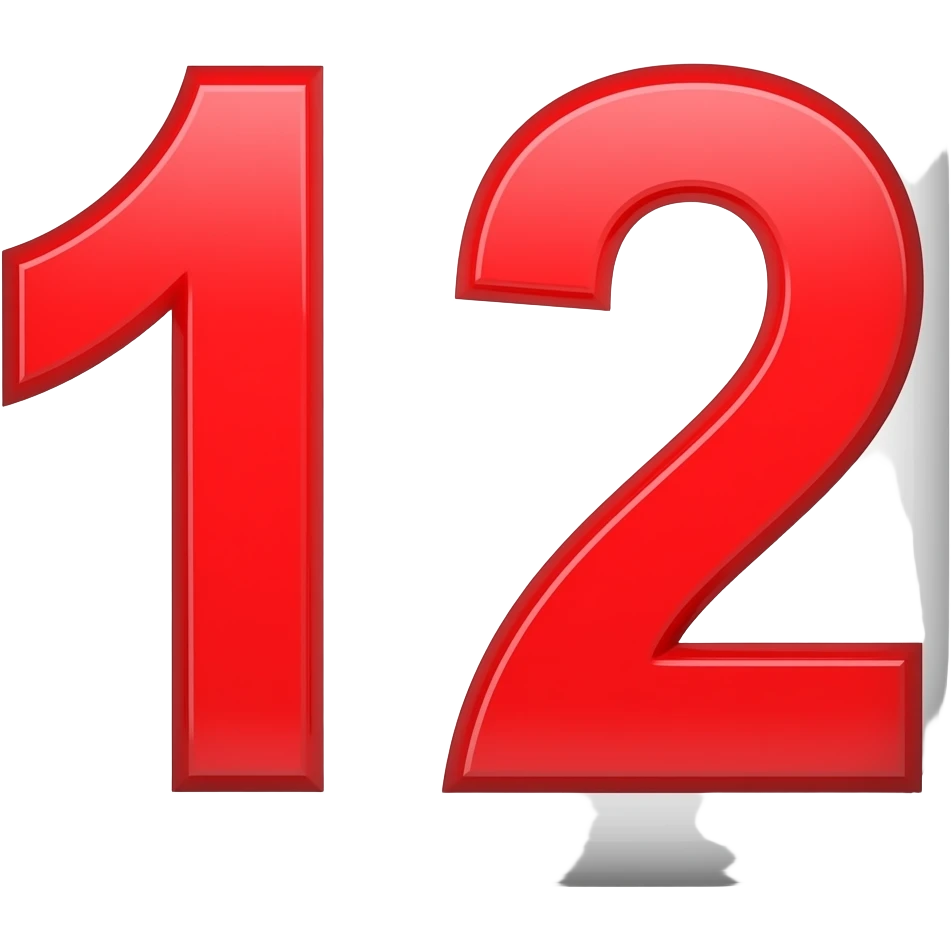 12 number red colour emoji