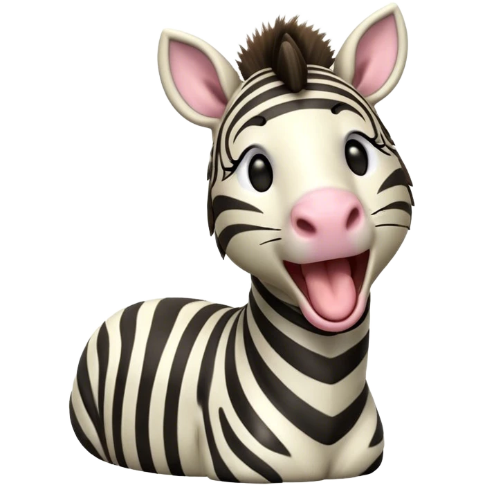 Cinematic Cute Yawning Zebra Portrait Emoji, Head tilted slightly with a dramatic, wide-open yawn, showcasing a soft, downy striped fur with gently drooping ears, a long, elegant equine snout, and round eyes barely open in drowsy contentment, Simplified yet irresistibly adorable features, highly detailed, glowing with a soft, cozy glow, high shine, relaxed yet expressive, stylized with a touch of savannah charm, bright and endearing, soft glowing outline, capturing the essence of a sleepy yet affectionate zebra that feels like it could stretch out of the screen and curl up for a nap! emoji