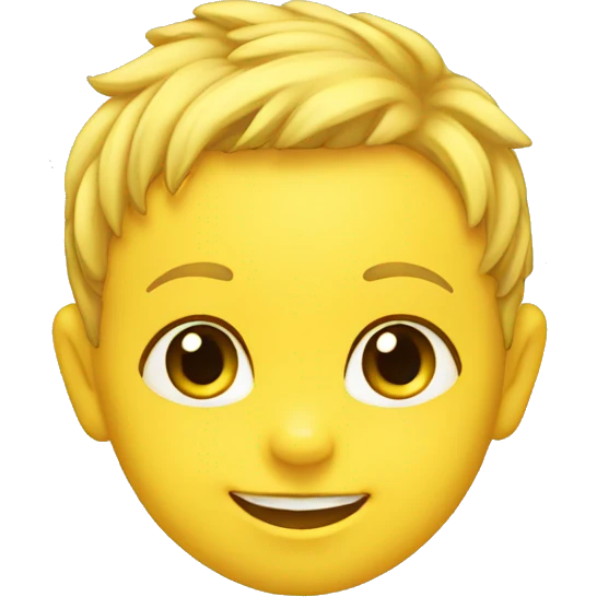 baby head, smiling, yellow skin, lock of hair emoji