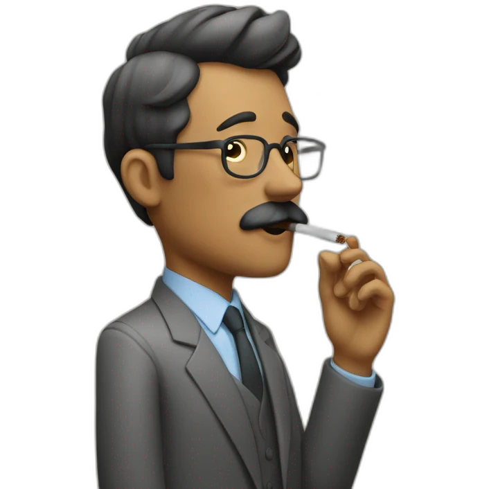 Un homme tenant une cigarette emoji