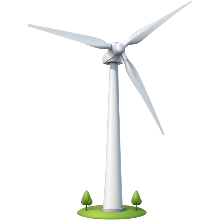 modern wind turbine, tall white tower with three long blades emoji
