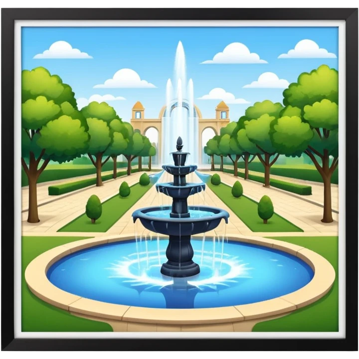 Parque con fuentes emoji