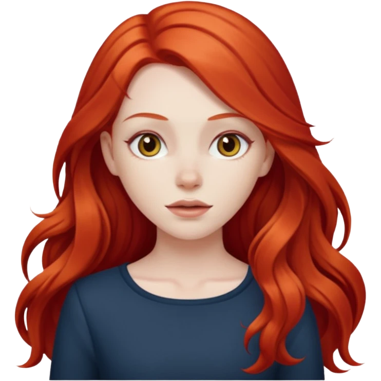 white girl with long red hair emoji