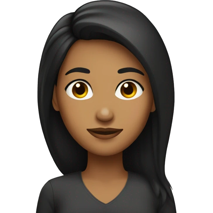 Mujer de piel morena pelo negro largo emoji