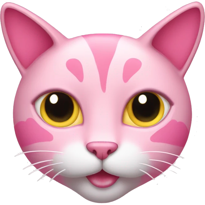 pink cat with hearts around it emoji