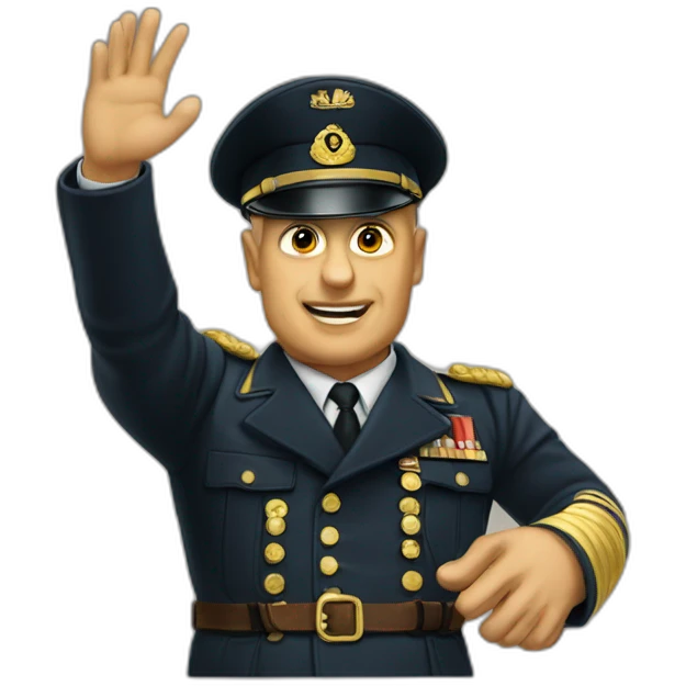 Mussolini waving emoji