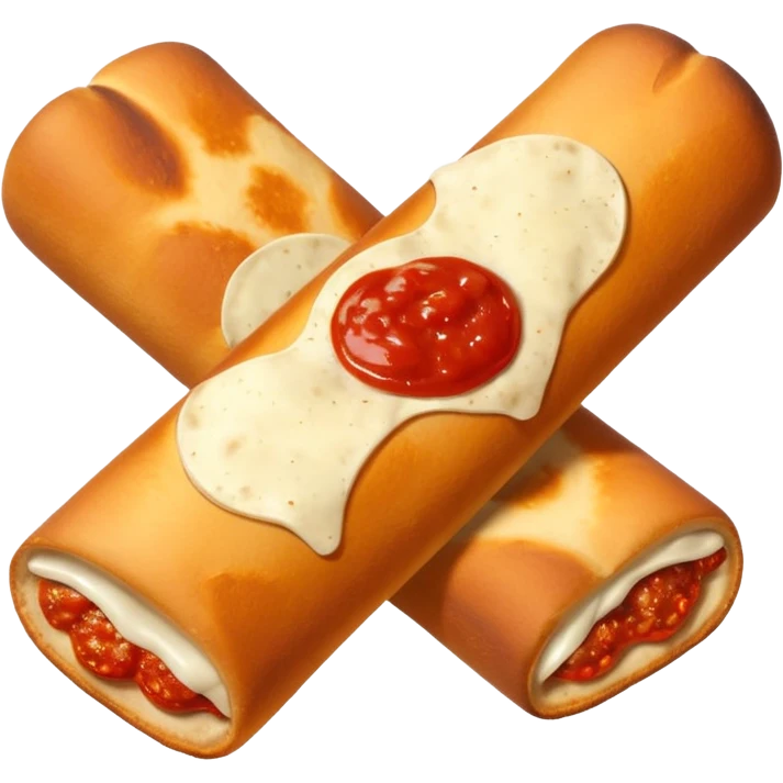 pizza logs snack, with marinara dipping sauce emoji