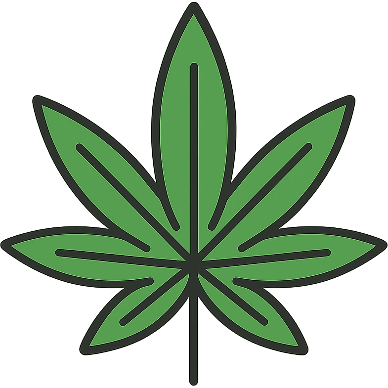 marijuana leaf, color outline icon style, clear and recognizable emoji