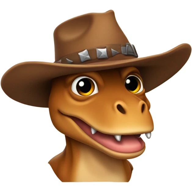 kikker met cowboyhoed die op een trex rijd emoji
