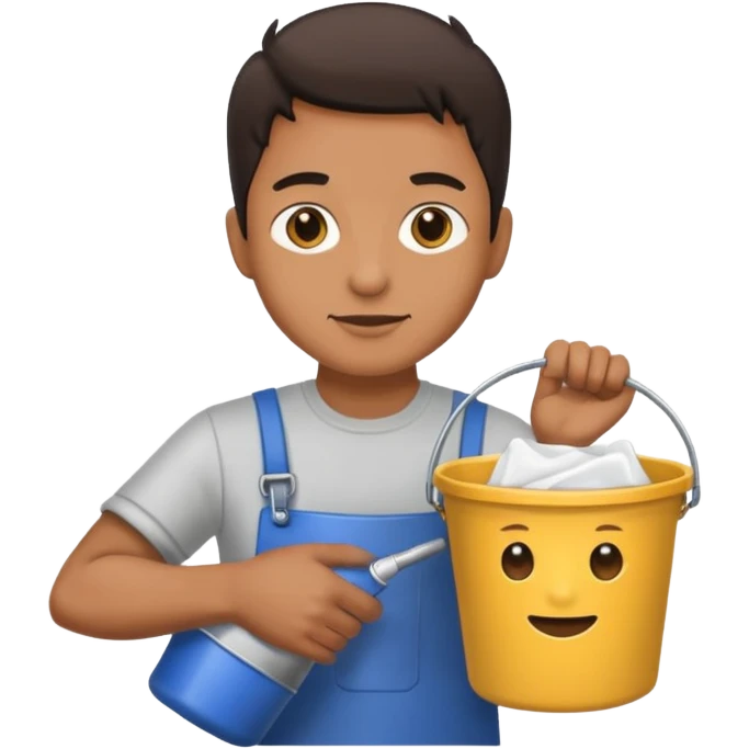 Poster Paster + bucket, Street Artist. emoji