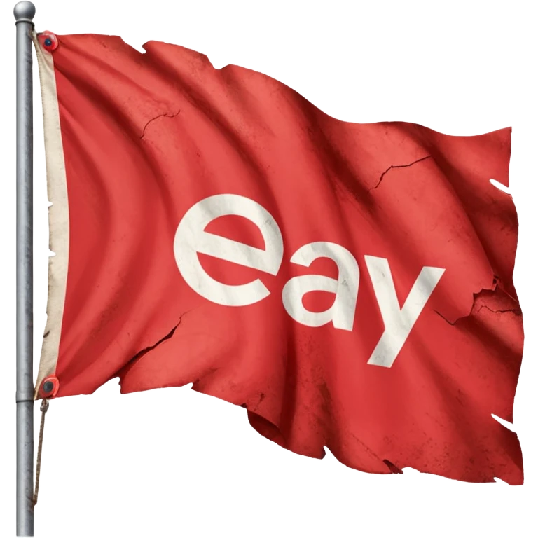 red flagg with eBay words on them emoji