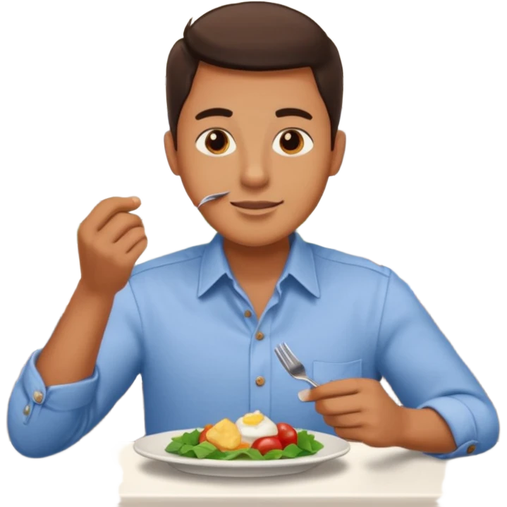 1 man eating at restaurant emoji