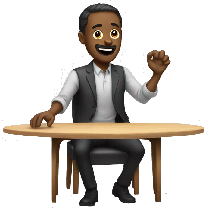 A man flips the table emoji