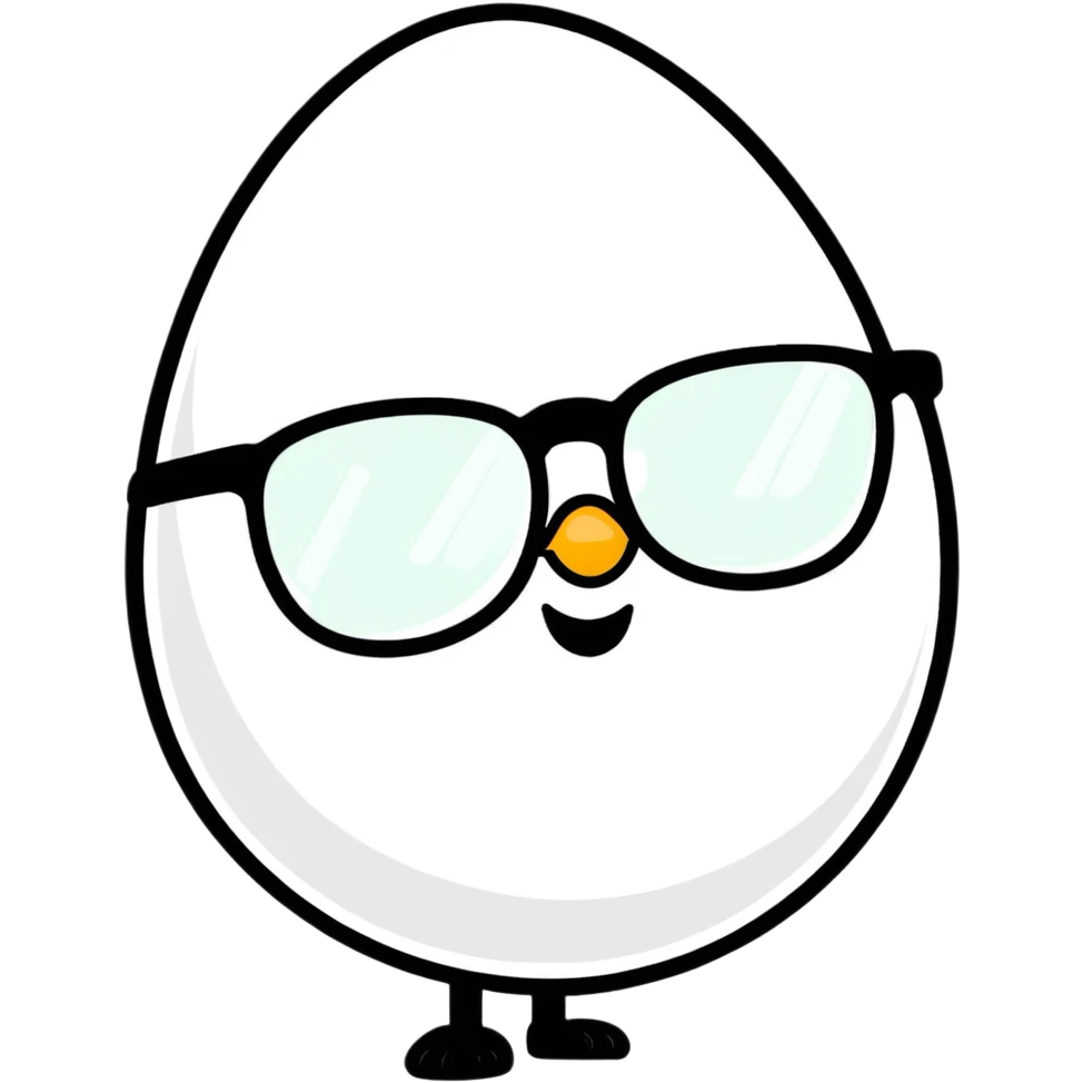 Huevo con gafas emoji