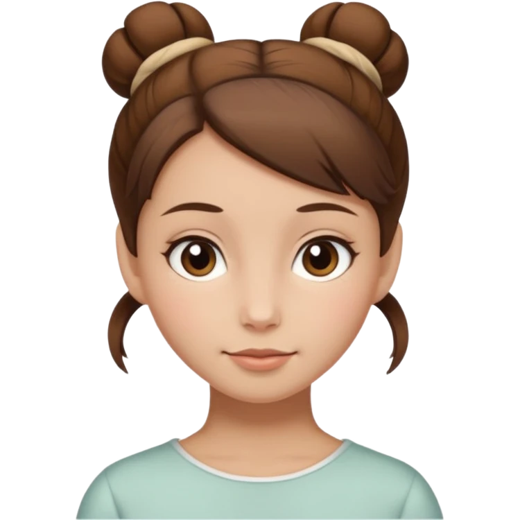 cô ý tóc nâu và búi tóc  emoji