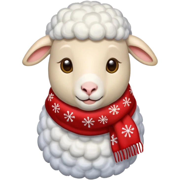 sheep with christmas scarf emoji