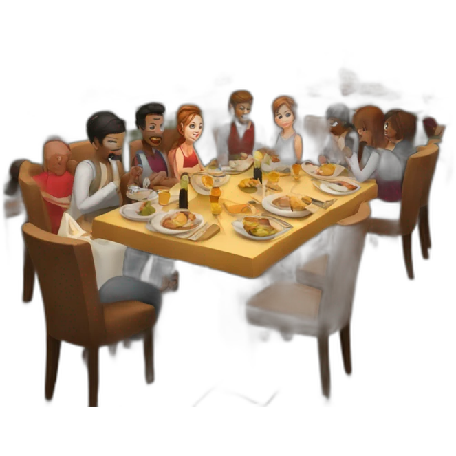 restaurant with a lot of people emoji