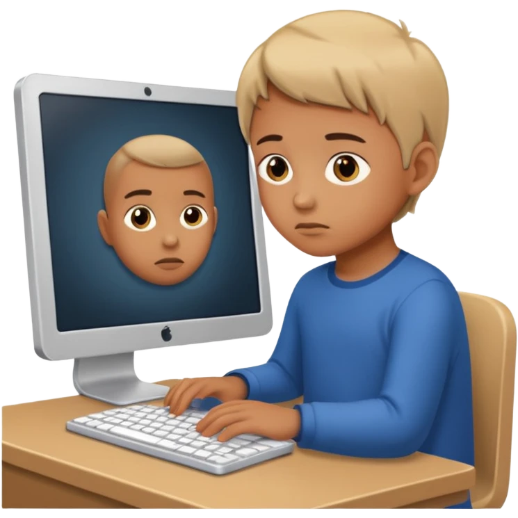 a child programs on a computer emoji