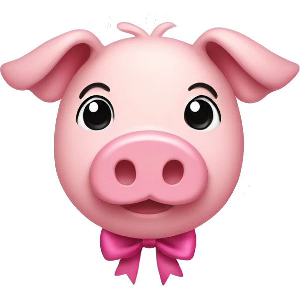 pink bow on a pig emoji