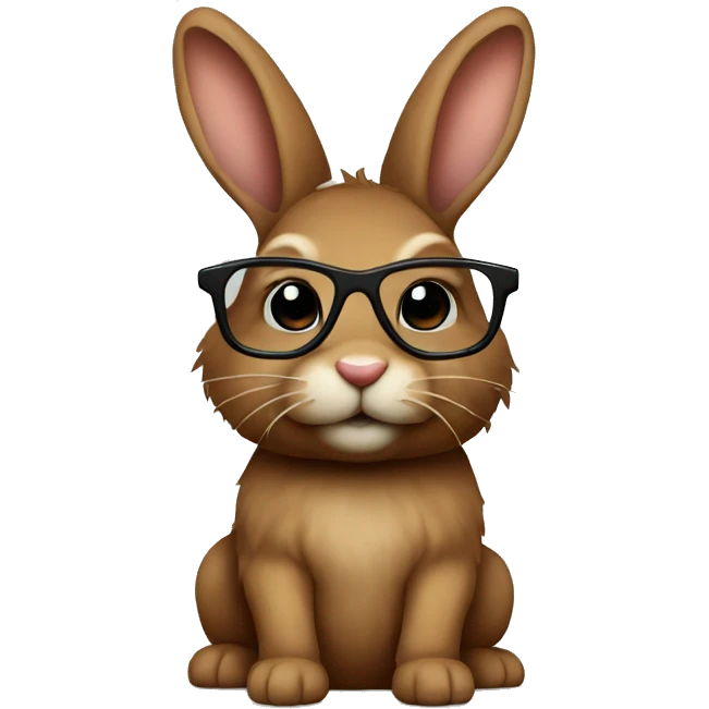  brown bunny with hairglasse emoji