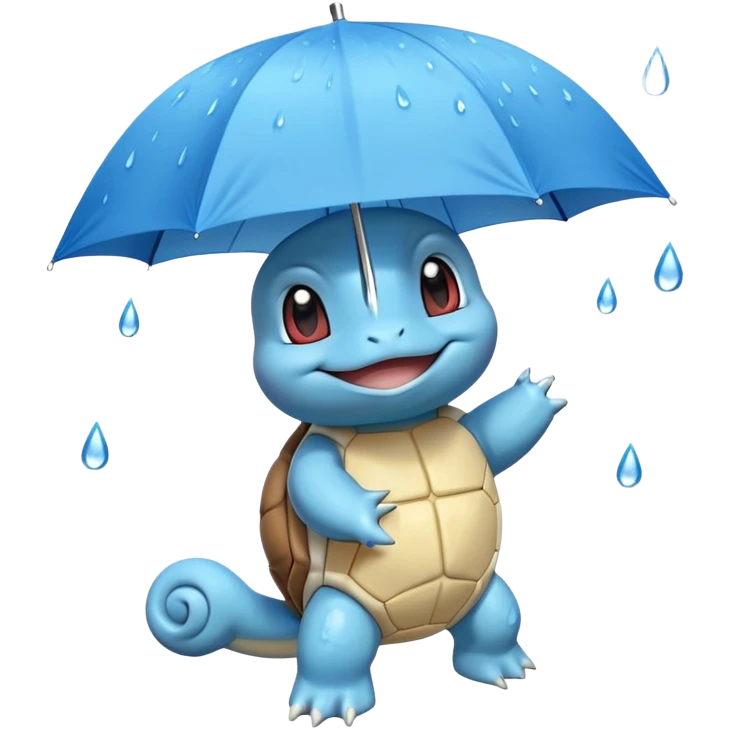 Squirtle rain umbrella emoji