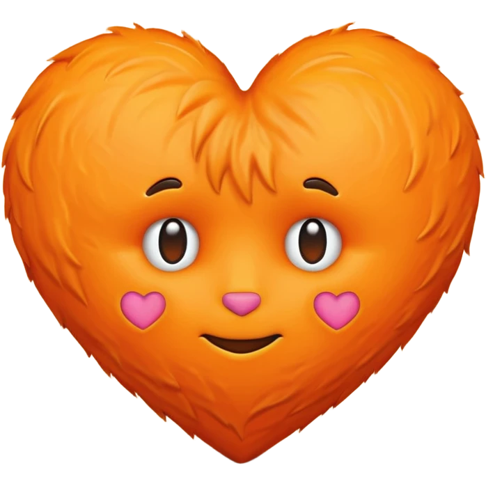Furry orange faceless heart emoji