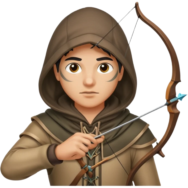 Archer capuche position tir emoji