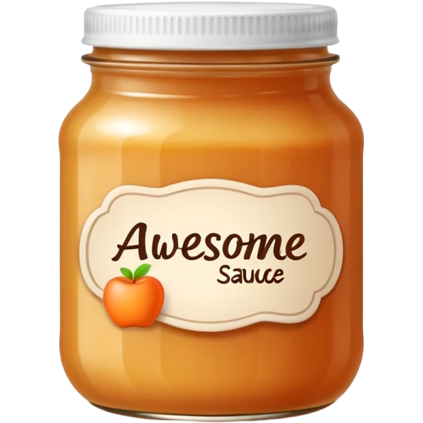 Make applesauce labeled, "Awesome Sauce"  emoji