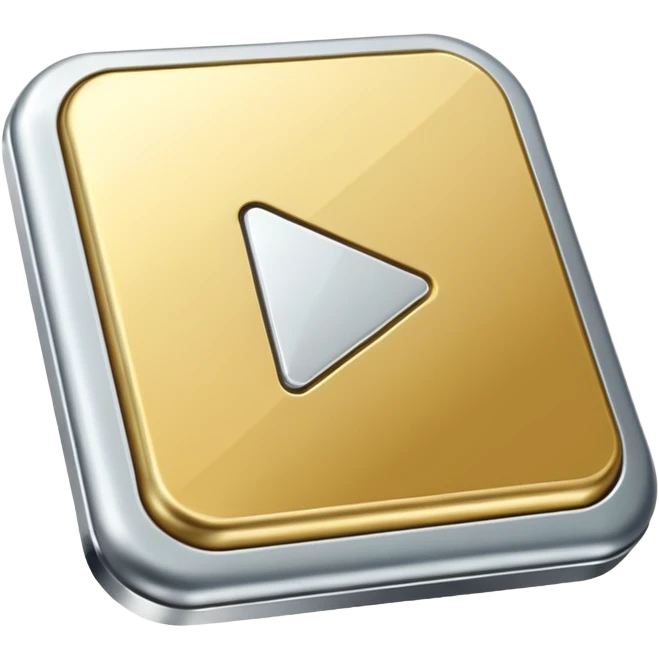 golden play button with silver edges emoji