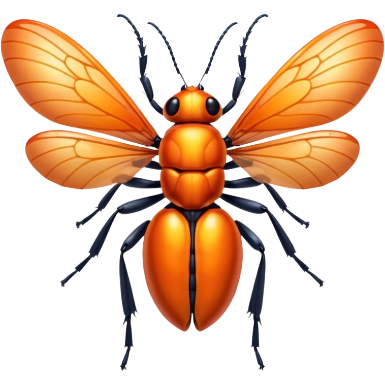 very shiny orange bug with wings  emoji