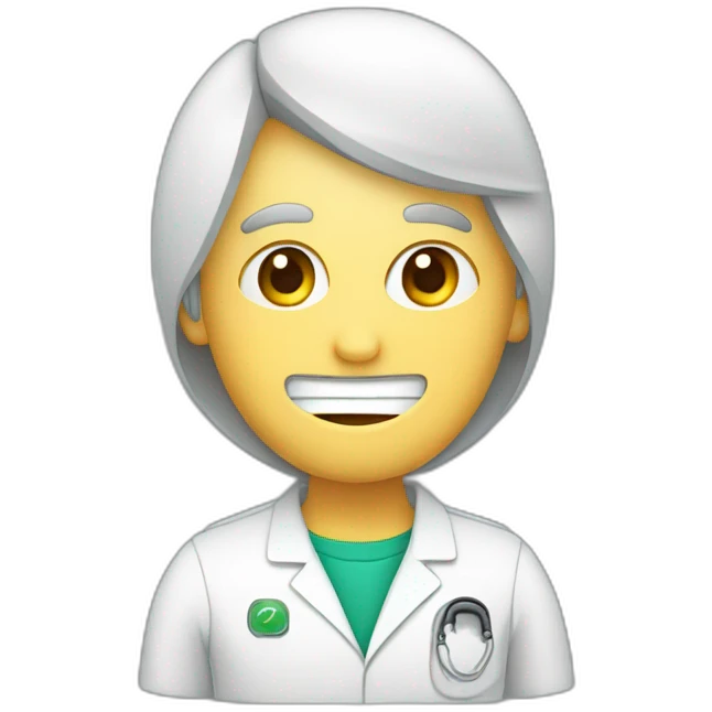 enfermera escribiendo en un computador emoji