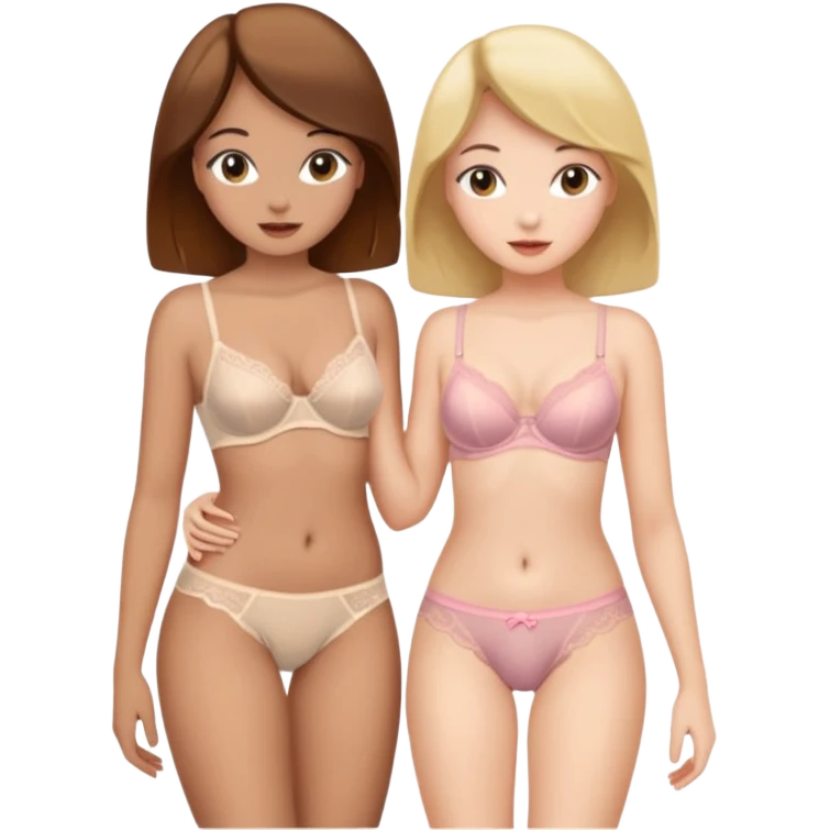 two girls panties lingeries intimate emoji