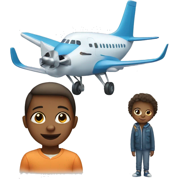Child with plane emoji