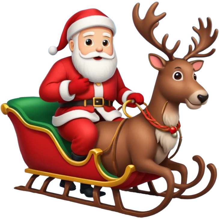 Santa in sleigh with Reindeers emoji