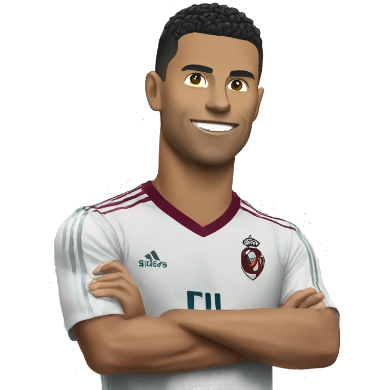 Ronaldo doing the siu  emoji